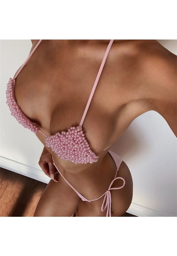 Intica - Bikini wiązane regulowane na plażę i basen Gorana. Kolor: czarny. Materiał: materiał