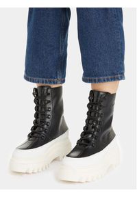 Calvin Klein Jeans Botki Flatform Lace Up Boot Lth YW0YW01110 Czarny. Kolor: czarny. Materiał: skóra #5
