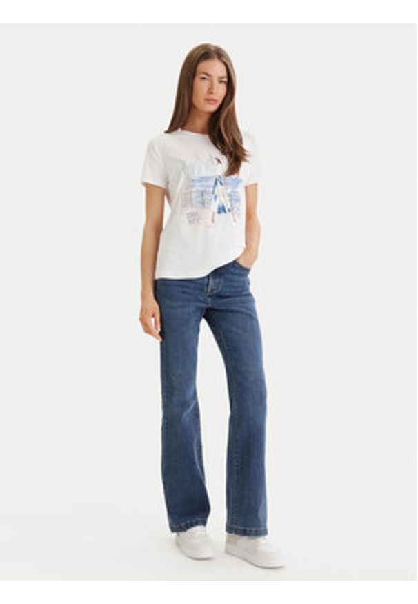 DKNY T-Shirt P61MPWNA Biały Regular Fit. Kolor: biały. Materiał: bawełna