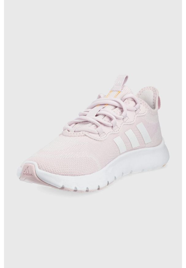 Adidas - adidas buty do biegania Nario Move kolor różowy. Kolor: różowy. Materiał: materiał, poliester, guma. Szerokość cholewki: normalna