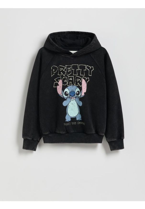 Reserved - Bluza Lilo i Stitch - czarny. Typ kołnierza: kaptur. Kolor: czarny. Materiał: bawełna, dzianina