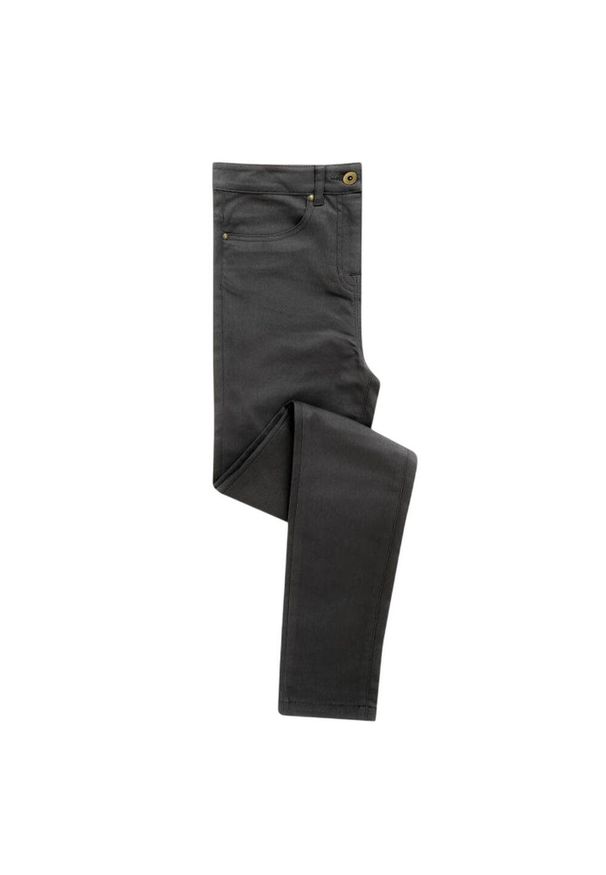 PREMIER - Chinosy Damskie O Wyglądzie Denimu. Kolor: brązowy, wielokolorowy, szary. Materiał: denim. Sezon: lato. Sport: turystyka piesza