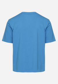 Born2be - Niebieski Bawełniany T-shirt Ozdobiony Nadrukiem Nartzedi. Okazja: na co dzień. Kolor: niebieski. Materiał: bawełna. Wzór: aplikacja, nadruk. Styl: casual #5