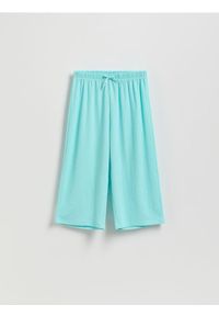 Reserved - Dzianinowe kuloty - jasnoturkusowy. Kolor: turkusowy. Materiał: dzianina #1