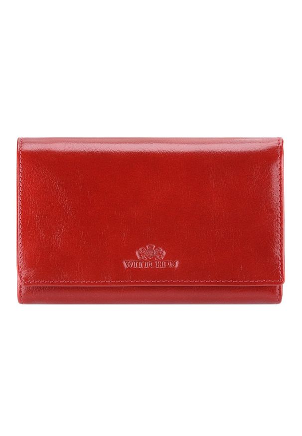 Wittchen - Damski portfel ze skóry z kieszenią na bigiel czerwony. Kolor: czerwony. Materiał: skóra