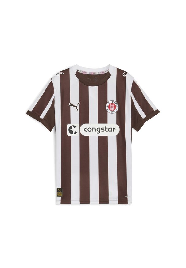 Puma - Młodzieżowa koszulka domowa FC St. Pauli 25/26 PUMA Espresso Brown White. Kolor: brązowy, biały, wielokolorowy. Sport: piłka nożna
