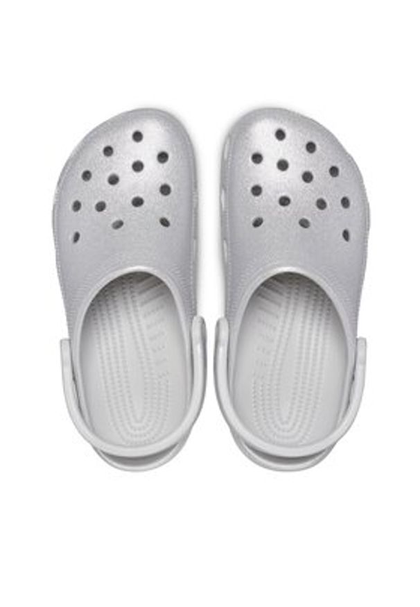 Crocs Klapki Classic Glitter Clog 205942 Srebrny. Kolor: srebrny