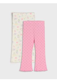 Sinsay - Legginsy w stylu flare 2 pack - kremowy. Kolor: kremowy #1