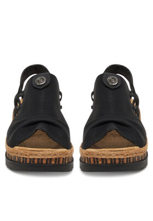 Rieker Sandały V7972-00 Czarny. Kolor: czarny. Materiał: materiał