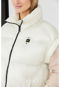 Blauer USA - BLAUER Ecru długi bezrękawnik damski Daisy, Rozmiar S. Kolor: biały. Materiał: poliamid. Długość rękawa: bez rękawów. Długość: długie