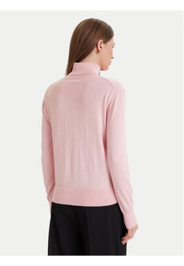 Calvin Klein Golf LV044D371G Różowy Regular Fit. Typ kołnierza: golf. Kolor: różowy. Materiał: syntetyk