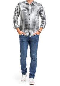 Wrangler - WRANGLER TEXAS SLIM MĘSKIE SPODNIE JEANSOWE BRUISED BLUE W12SKN32M 112144753 #4
