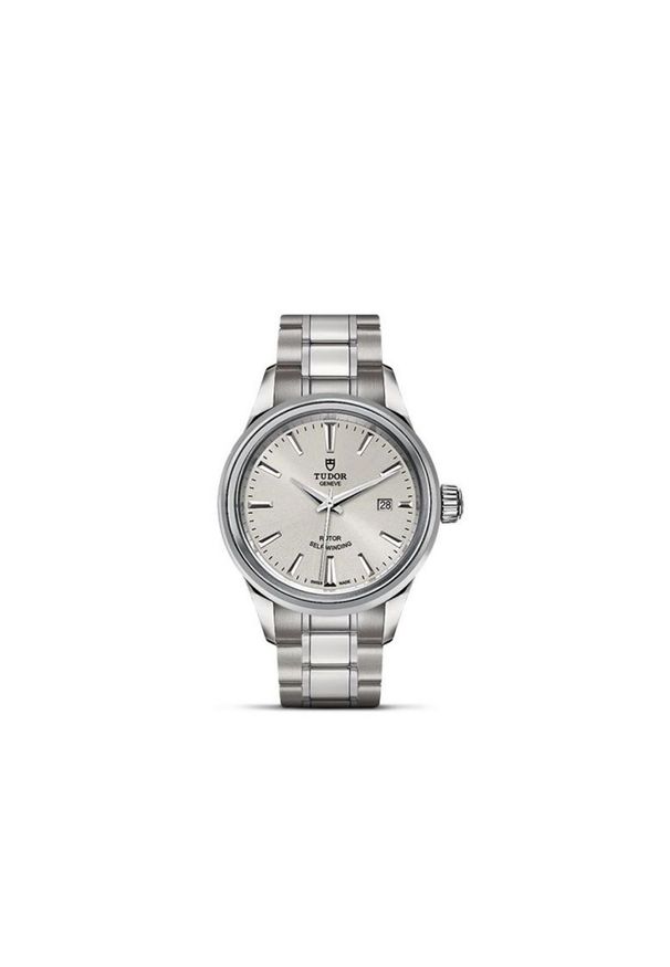TUDOR STYLE DATE 28MM 12100 STRAP SILVER INDEX Y. Materiał: koronka, skóra. Styl: klasyczny, casual, retro