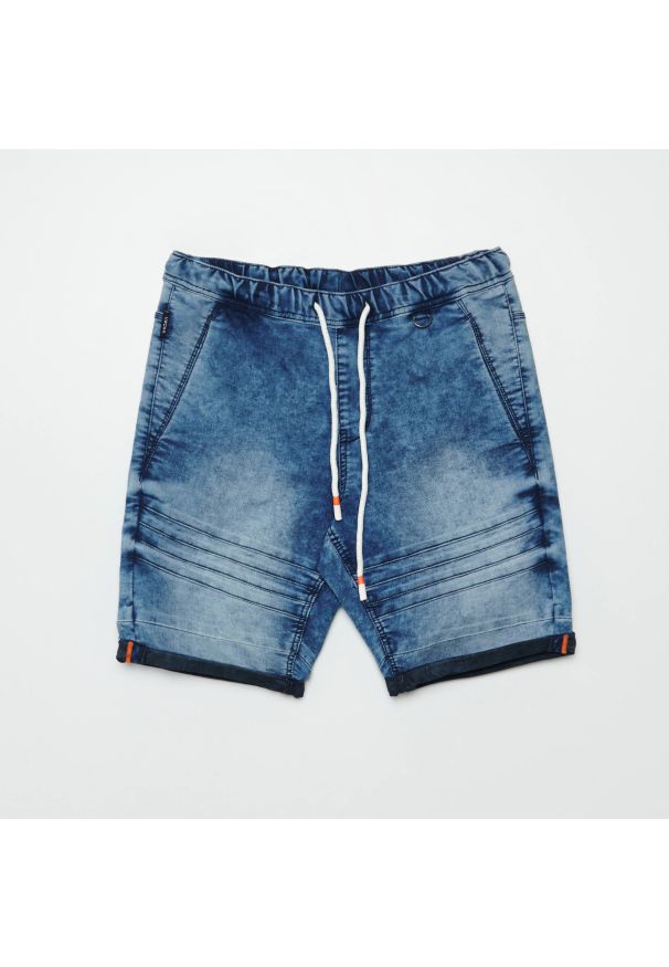 Cropp - Jeansowe szorty jogger - Niebieski. Kolor: niebieski. Materiał: jeans
