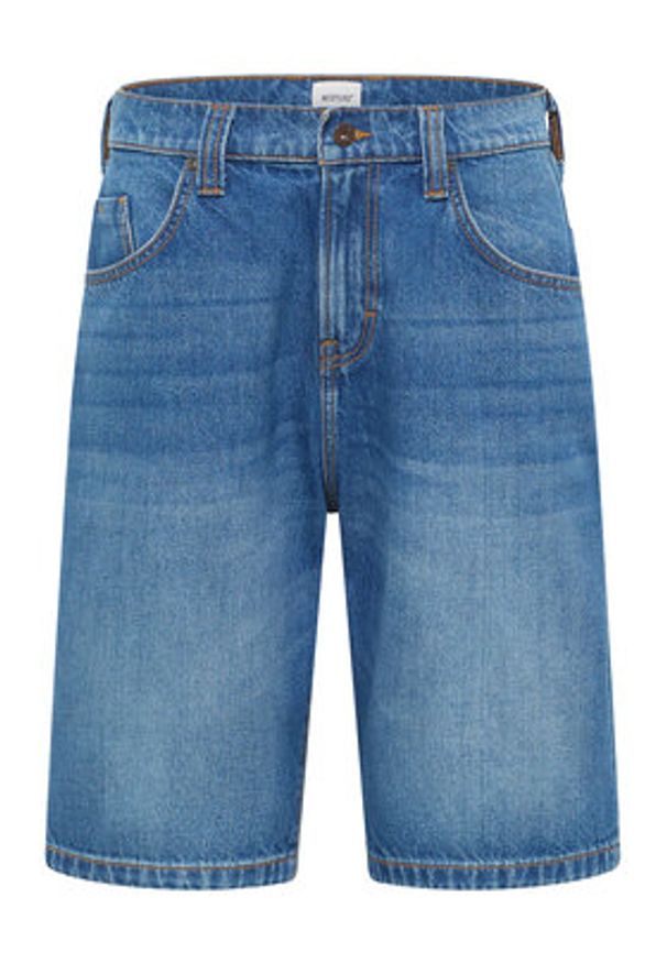 Mustang Szorty jeansowe Jackson 1016457 Niebieski Straight Fit. Kolor: niebieski. Materiał: bawełna