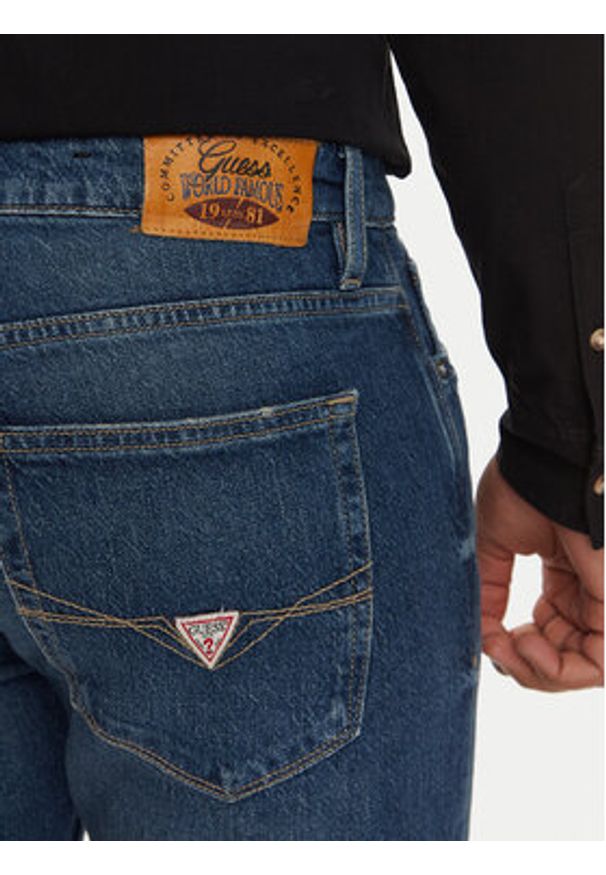 Guess Jeansy Finnley M4YAS2 D5DD1 Granatowy Slim Fit. Kolor: niebieski