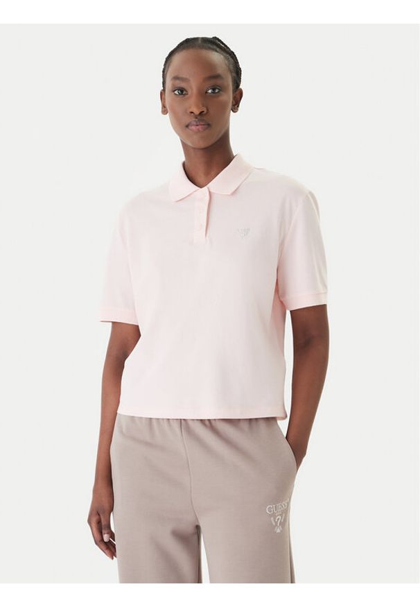 Guess Polo V6GP11 K3278 Różowy Regular Fit. Typ kołnierza: polo. Kolor: różowy. Materiał: bawełna