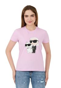 Karl Lagerfeld - KARL LAGERFELD Lawendowy t-shirt Ikonik 2.0. Kolor: fioletowy #6