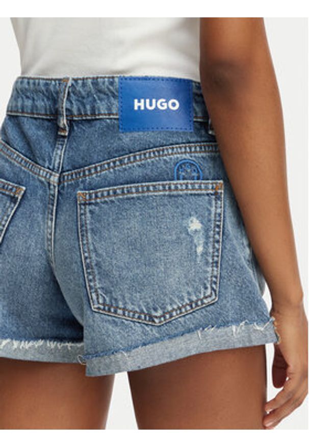 Hugo - HUGO Szorty jeansowe Galimon 50559052 Niebieski Regular Fit. Kolor: niebieski. Materiał: bawełna