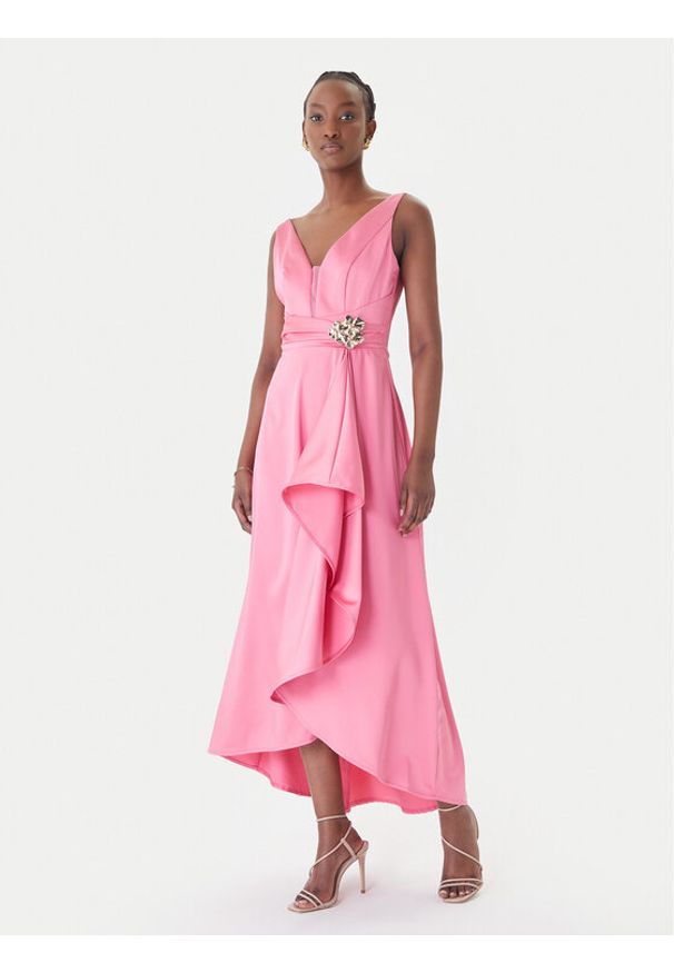 Rinascimento Sukienka koktajlowa CFC0127853003 Różowy jasny Slim Fit. Kolor: różowy. Materiał: syntetyk. Styl: wizytowy