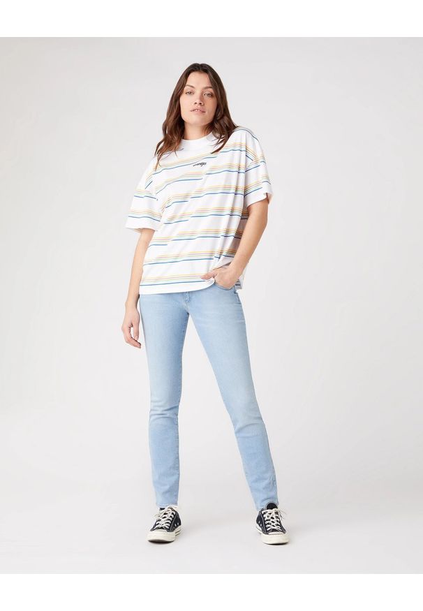 Wrangler - DAMSKI T-SHIRT WRANGLER HIGH NECK GIRLFRIEND WHITE W7Q9GHX12 112132091