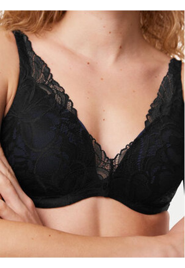 Triumph Biustonosz z fiszbiną Illusion 10219710 Czarny. Kolor: czarny. Materiał: syntetyk