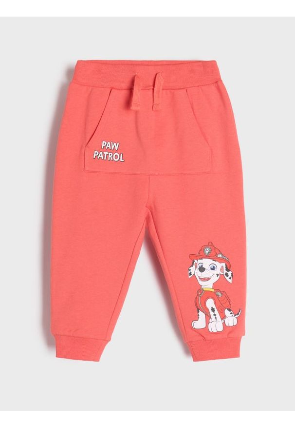 Sinsay - Spodnie dresowe PAW Patrol - koralowy. Kolor: pomarańczowy. Materiał: dresówka