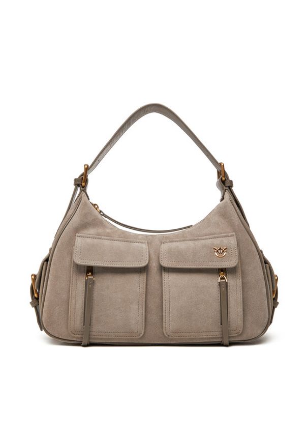 Pinko - PINKO Torebka Cargo Bag Maxi PE 25 PLTT 104507 A29N Szary. Kolor: szary. Materiał: skórzane, zamszowe