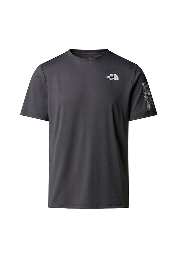 Koszulka męska The North Face Graphic 0A8DZCRHI1 - szara. Kolor: szary. Materiał: materiał, poliester. Długość rękawa: krótki rękaw. Długość: krótkie. Sport: fitness
