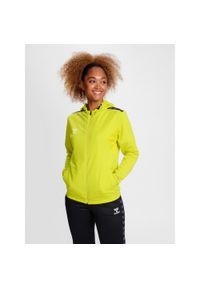 Damska poliestrowa bluza dresowa zapinana na zamek z kapturem Hummel Authentic. Typ kołnierza: kaptur. Kolor: żółty. Materiał: dresówka, poliester. Sport: fitness #1
