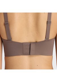 Biustonosz do biegania New Balance WB51052ABP – brązowy. Kolor: brązowy. Materiał: tkanina, materiał, poliester, skóra, lycra. Wzór: gładki #3