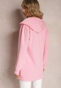 Renee - Różowa Bawełniana Bluza na Suwak z Kapturem Beryssa. Typ kołnierza: kaptur. Kolor: różowy. Materiał: bawełna #3