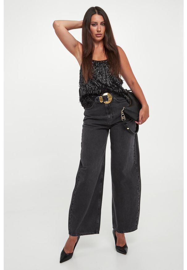 Twinset Milano - Top damski z frędzlami TWINSET