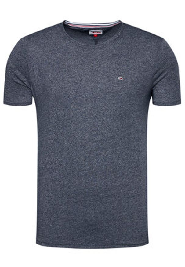 Tommy Jeans T-Shirt Jaspe DM0DM09586 Granatowy Slim Fit. Kolor: niebieski. Materiał: syntetyk
