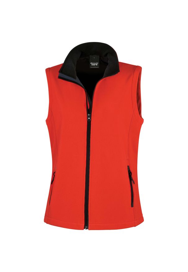 RESULT - Kamizelka damska puchowa Result Softshell. Kolor: czerwony, wielokolorowy, czarny. Materiał: softshell, puch. Styl: elegancki