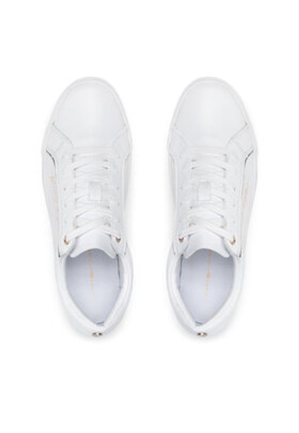 TOMMY HILFIGER - Tommy Hilfiger Sneakersy Signature Sneaker FW0FW06322 Biały. Kolor: biały. Materiał: skóra