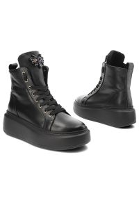 Czarne Sneakersy Karino Damskie Buty Jesienne. Okazja: na spotkanie biznesowe. Kolor: czarny. Materiał: jeans, skóra. Sezon: jesień. Obcas: na obcasie. Styl: elegancki, biznesowy, klasyczny. Wysokość obcasa: średni #5