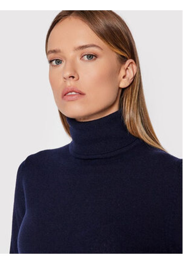 United Colors of Benetton - United Colors Of Benetton Golf 1002D2348 Granatowy Regular Fit. Typ kołnierza: golf. Kolor: niebieski. Materiał: wełna