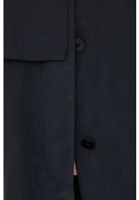 Sisley płaszcz damski kolor czarny przejściowy. Okazja: na co dzień. Kolor: czarny. Materiał: tkanina. Wzór: gładki. Styl: casual #5