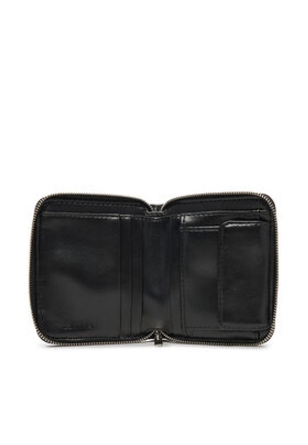 Calvin Klein Portfel Quilted Square Zip Around LV04F1121G Czarny. Kolor: czarny. Materiał: skóra