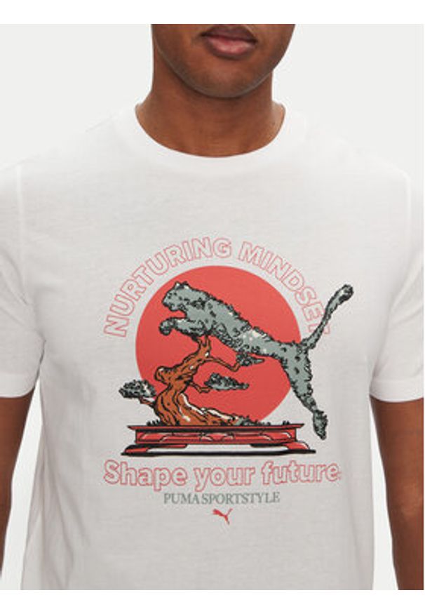 Puma T-Shirt Bonsai 629634 Biały Regular Fit. Kolor: biały. Materiał: bawełna