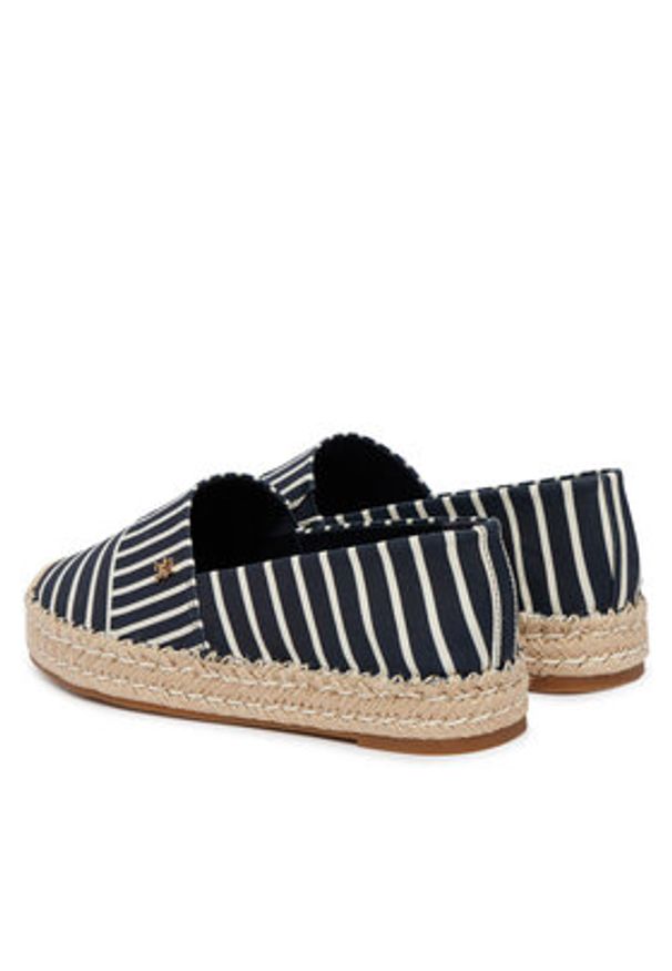 TOMMY HILFIGER - Tommy Hilfiger Espadryle Th Platform Espadrille Stripes FW0FW09143 Granatowy. Kolor: niebieski. Materiał: materiał. Obcas: na platformie