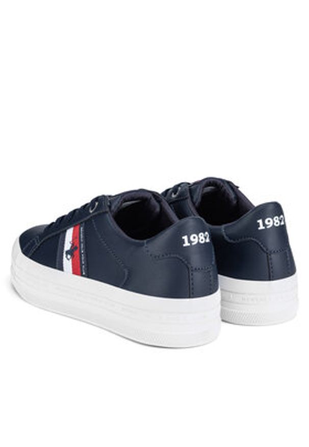 Beverly Hills Polo Club Sneakersy V12-721 Granatowy. Kolor: niebieski. Materiał: skóra