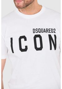 DSQUARED2 Biały t-shirt męski z dużym logo icon. Kolor: biały #5