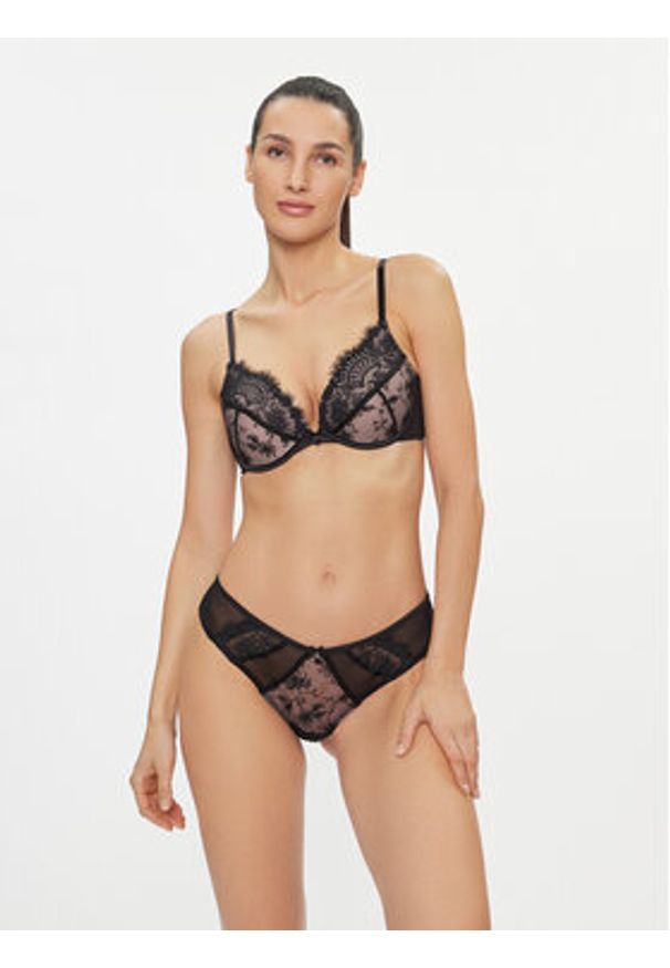 Hunkemöller Biustonosz push-up Sia Pp Push 203528 Czarny. Kolor: czarny. Materiał: syntetyk. Rodzaj stanika: push-up