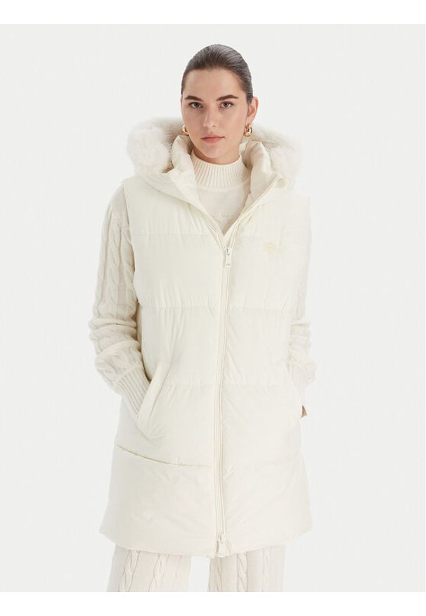 Guess Bezrękawnik W5BL81 W3282 Biały Regular Fit. Kolor: biały. Materiał: syntetyk. Długość rękawa: bez rękawów