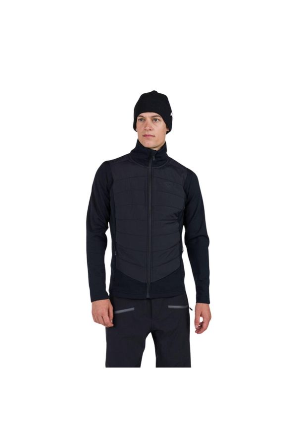 Bluza Rossignol męska Classique Hybrid Clim FZ czarna. Kolor: czarny. Sport: turystyka piesza