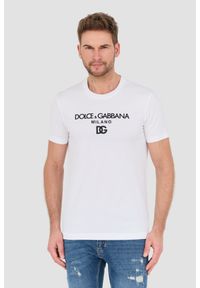 Dolce and Gabbana - DOLCE AND GABBANA Biały t-shirt. Kolor: biały