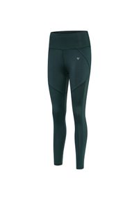 Damskie legginsy z wysoką talią Hummel hmlnorma. Kolor: zielony. Sport: fitness