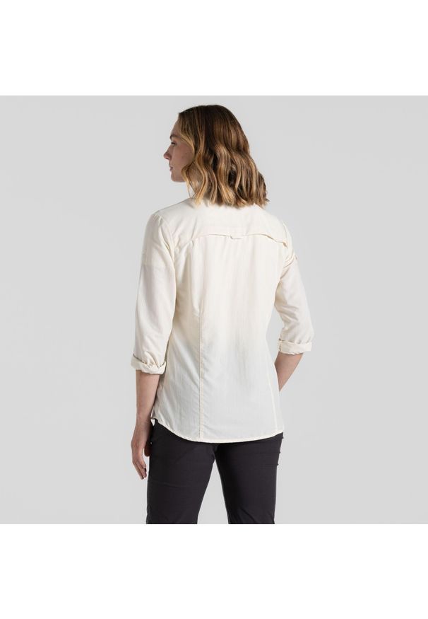 CRAGHOPPERS - Koszula przeciw komarom damska Craghoppers NosiLife Adventure LS Shirt III. Okazja: na co dzień. Kolor: biały. Styl: casual